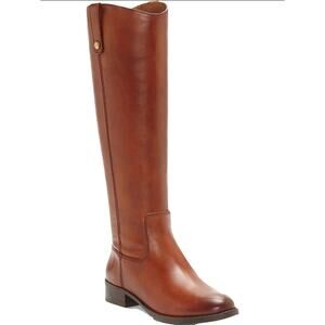 INC Fawne Women's Leather Knee-High Riding Boots, Size 5, Cognac